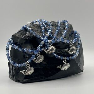 *ANKLET* Silver Whale & Sodalite Stretchy Anklet